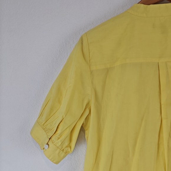 J. CREW Short-sleeve mini shirt-dress in cotton poplin Classic Yellow Size XS - Picture 15 of 16